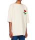 EMBROIDERED FLOWER OFF-WHITE WOOL T-SHIRT