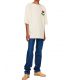 EMBROIDERED FLOWER OFF-WHITE WOOL T-SHIRT
