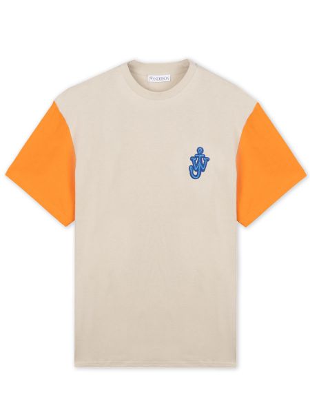 ANCHOR PATCH CONTRAST SLEEVE T-SHIRT CEMENT ORANGE