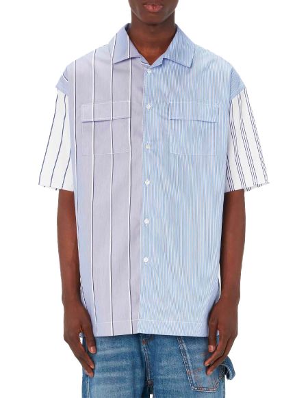 RELAXED FIT SHORT SLEEVE STRIPED SHIRT BLUE MULTI
