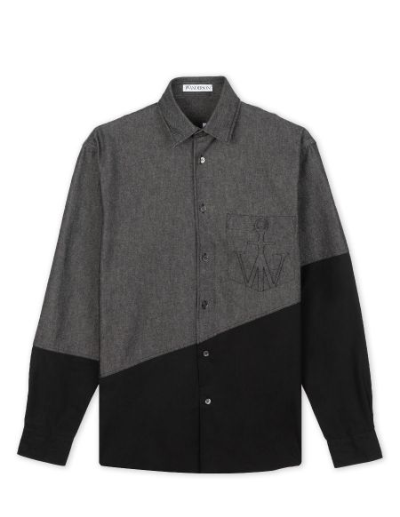 TWO TONE CLASSIC FIT SHIRT CHAMBRAY/BLACK