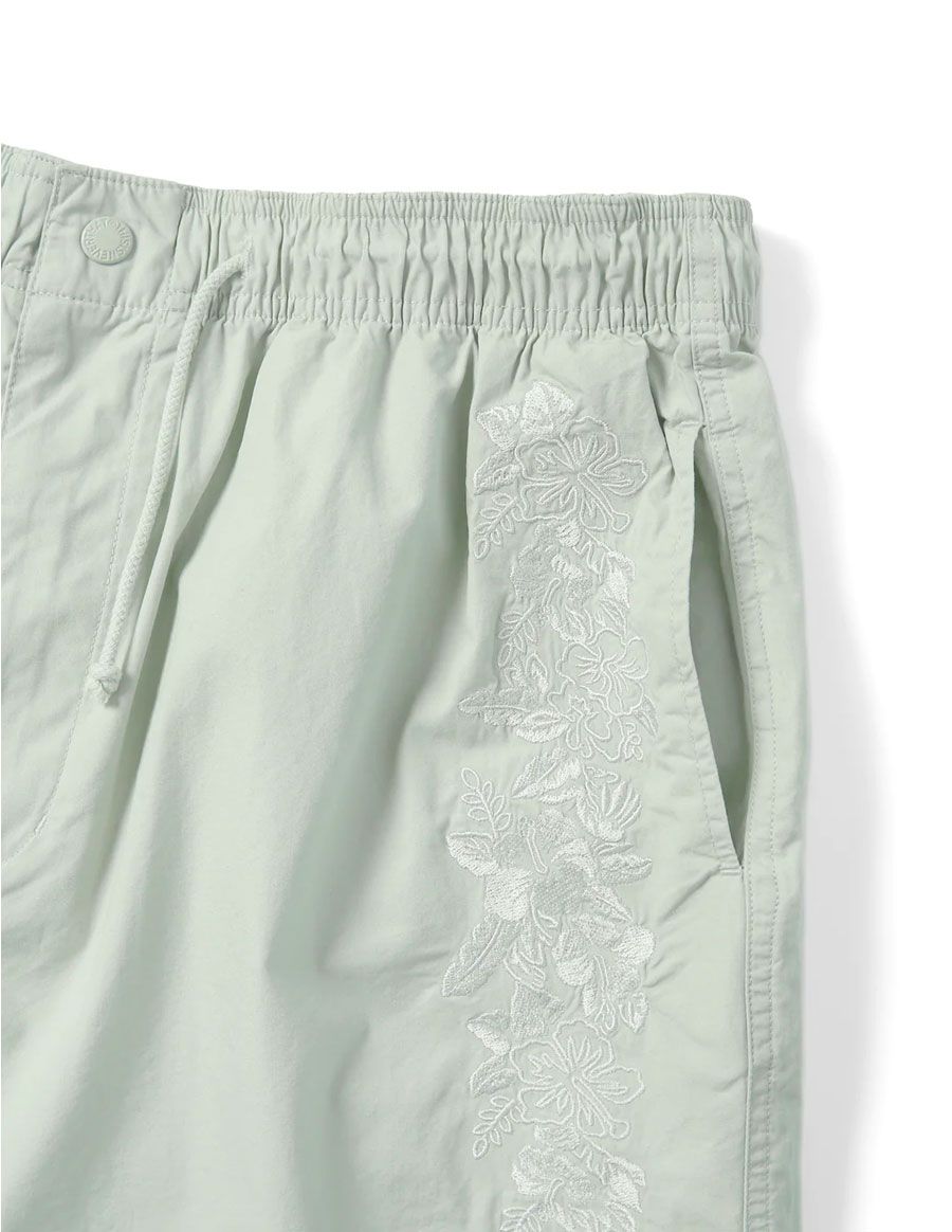 SHORTS FLORAL EMBROIDERED MINT