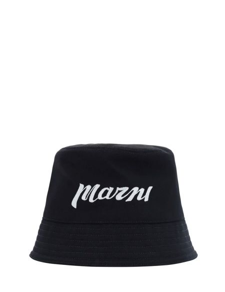 HAT BLACK TWILL WITH EMBROIDERED LOGO