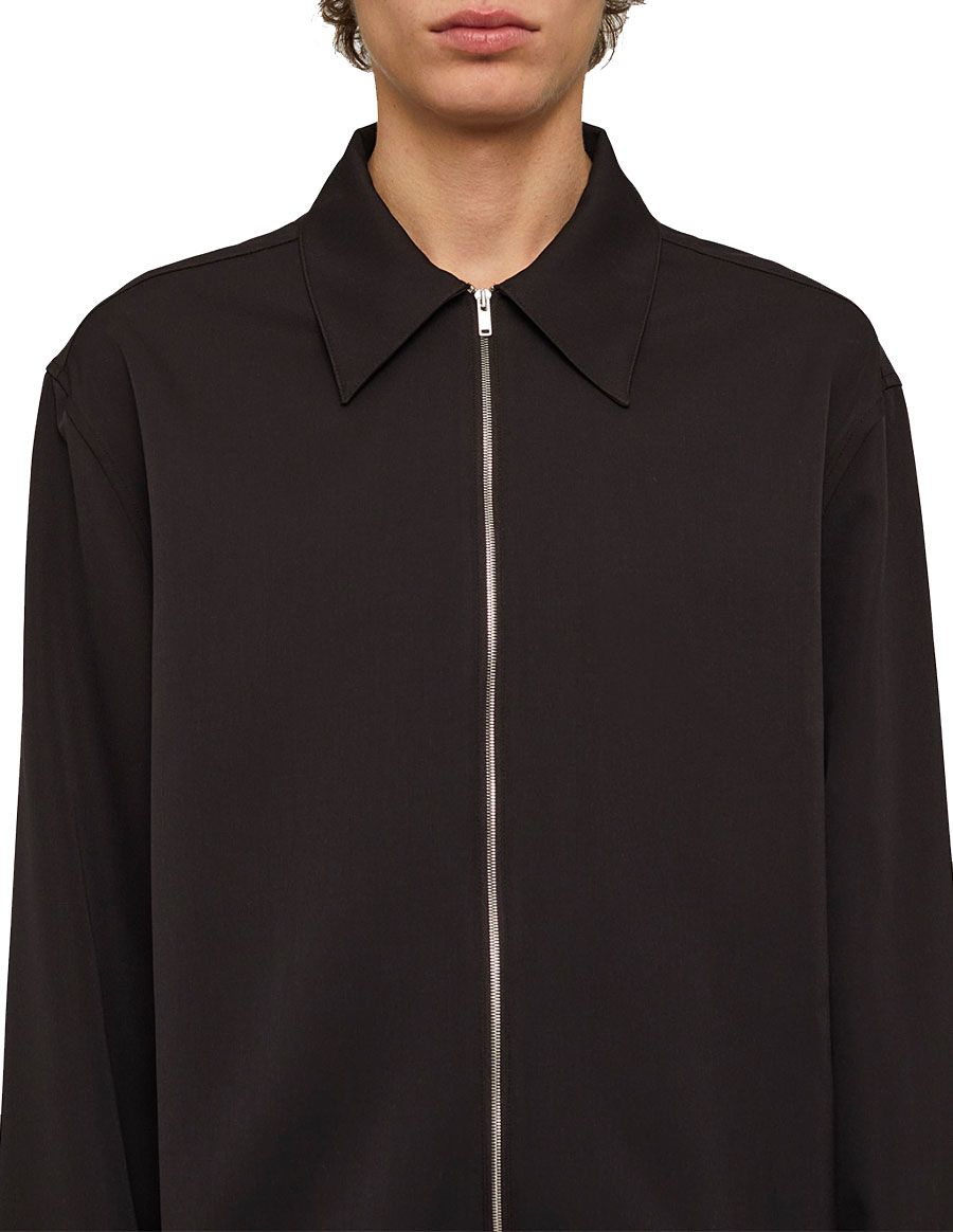 SHIRT RELAXED FIT PLASTRON BLACK