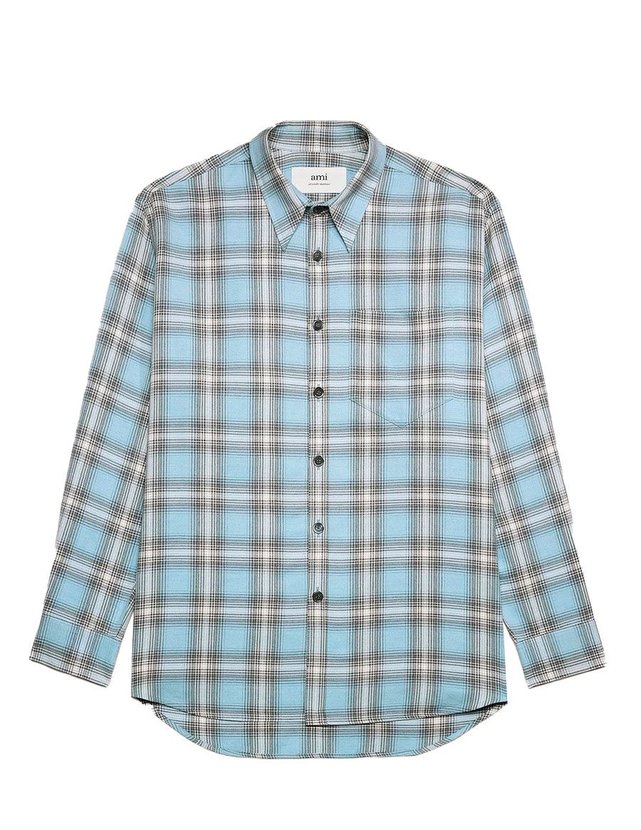 CASUAL OVERSHIRT FEATHER BLUE / PEARL GREY