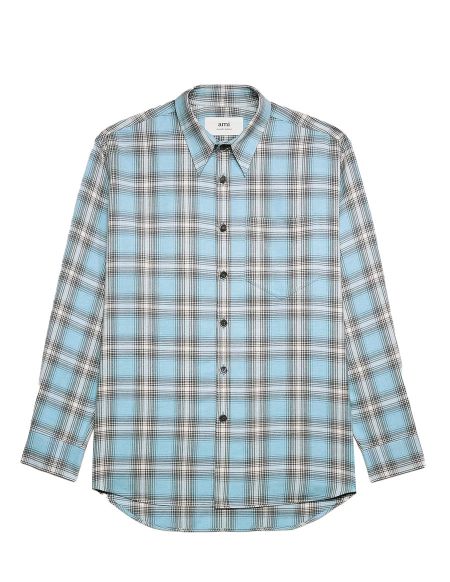 CASUAL OVERSHIRT FEATHER BLUE / PEARL GREY