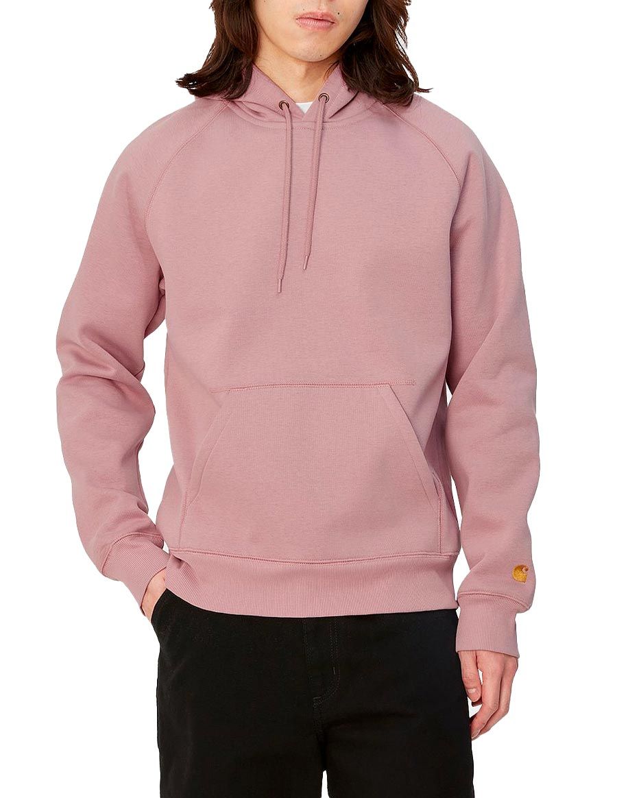 HOODED CHASE SWEAT GLASSY PINK / GOLD