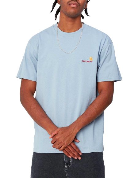 S/S AMERICAN SCRIPT T-SHIRT FROSTED BLUE